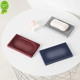 New Shower Double Sided Soap Dish Silicone Soap Dish Drain Plate Bathroom Soap Holder Sap Box Sponge Holder