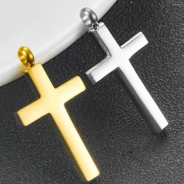 Charms Stainless Steel Classic Fashion Trend Double-Sided Cross Long Necklace Pendant