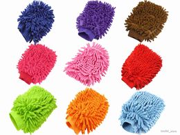 Glove Microfiber Auto Car Wash Glove Soft Mesh backing scratch for Car Wash and Cleaning Cleaner Multicolor R230629