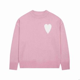 Ami Sweater Amis Fashion Paris Designer Men's Sweater De Coeur Macaron Men Women Love Cardigan Embroidered Long Sleeve Loose Clothes Womens Mes Slwb Size s l Xi