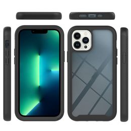 Luxury 360 Full Shockproof Cases For Iphone 15 14 Plus 13 12 Pro Max Mini 2in1 Hybrid Layer Hard PC Plastic TPU Non-slip Frame Bumper Front Back 2 in 1 Mobile Phone Covers