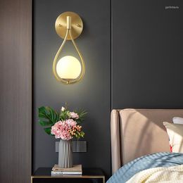 Wall Lamps Led Outdoor Lighting Lamp Interior Living Room Dressing Bedside Table Decoration Mirror Fixture Night Glass Golden Bulb