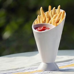 Dishes Plates Assorted Sauce Storage Dish Plates Tableware Creative Lazy Snack 2 Grid Plastic Bowl French Fry Chips Salad Cone Dipping Cup 230628