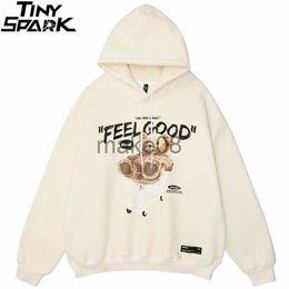 Men's Hoodies Sweatshirts 2023 Men Hip Hop Hoodie Sweatshirt Streetwear Bear Letter Shopping Cart Print Pullover Autumn Harajuku Cotton Hooded Hoodie J230629