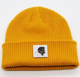 Fashion Brand Winter Cloth Sticker Knitted Hats European Hip Hop Beanie Hat Outdoor Wool Beanie Hat Pullover Keep Warm Hats Classic