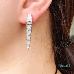snake earring diamond 18K gold plated sterling silver stud fine Jewellery designer official reproductions earrings