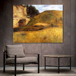 Hand Painted Canvas Art Quarry Hole in The Cliff Paul Gauguin Paintings Countryside Landscape Artwork Home Decor