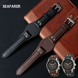 Watch Bands Genuine Leather Strap for CH2564 CH2565 CH2891CH3051 Wristband 22mm Black Brown Tray Watchband with Rivet Style 230628