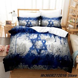 Bedding sets Israel flag Set Single Twin Full Queen King Size Bed Adult Kid Bedroom Duvetcover Sets 3D Print Anime Sheet 230628