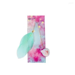 Korean Stationery Twelve Constellations Feather Bookmarks For Books Charm Aestheticism Book Accessories