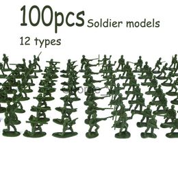 Minifig 100 Pcs Military Play Set Kids Simulation Military Plastic Toy Soldiers Men 38cm Figures Children Fun Pretend Play Toys J230629