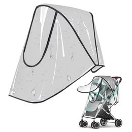 Stroller Parts Accessories Universal Rain Cover Baby Car Weather Wind Sun Shield Transparent Breathable Trolley Umbrella Raincoat 230628