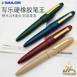 Pens SAILOR Fountain Pen 21K Gold TwoTone Nib Large Ink Pen Hard Rubber Pen for Writing Fountain Pen Luxury High Quality