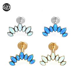 Navel Bell Button Rings OPal G23 Gothic Piercing Top Labret Lip Stud PIERC Ear Cartilage Tragus Helix ear studs Jewelry Wholesale 230628