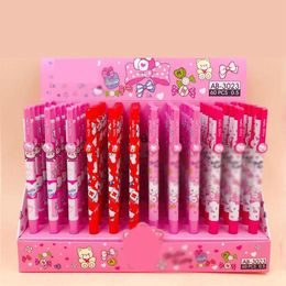 Pens 60 pcs/lot Kawaii Cat Ballpoint Pen Plastic 0.5mm Ball Pens School Office writing Supplies Stationery Gift wholesale