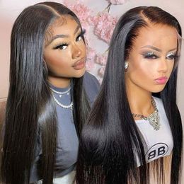 26Inch Straight Lace Front Wig Lace Frontal Wig 13x6 HD Lace Frontal Wigs Closure Straight Human Hair Wigs