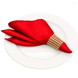 Table Napkin 50Pcs Napkins Cloth Square Satin Fabric Pocket Handkerchief For El Wedding Birthday Home Party 30x30cm