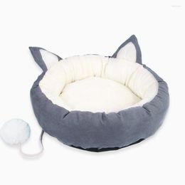 Cat Beds Pet Ears Bed Soft Warm Washable Round Dog Cushion Home Mat Sleeping House Supplies