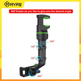 RYRA Universal Car Phone Holder Multifunctional 360 Degree Rotatable Auto Rearview Mirror Seat Hanging Clip Bracket For Car