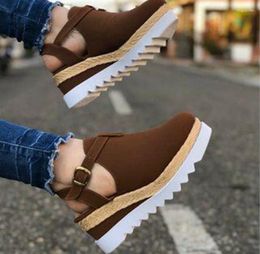 Sandals Women Summer Mid Heels Pumps Wedges Shoes Woman Plus Size Light Lady Flatform Sandalias Mujer Sapato Feminino N140