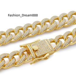 LIFTJOYS moissanite bracelet cuban 14/18K gold plated Hip Hop Miami Fully Iced Out Cuban Link Chain rapper mens