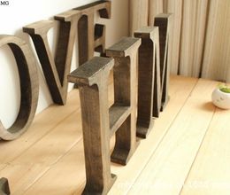 Decorative Objects Figurines 20cm Tall Vintage Wood English Letter Retro Creative Alphabet Numbers Home Bar Coffee Wedding Decoration Wood Craft 230629