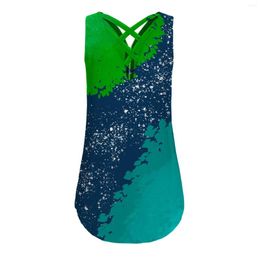 Women's T Shirts Women Loose Sleeveless Tank Top Back Hem Layed Zipper V Neck Tops Pottery Slipper