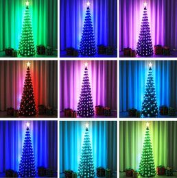 New Christmas tree landscape tree lights Colourful synchronous LED leather string lights