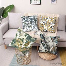 Cushion/Decorative Branch flower printing square cushion cover car sofa office chair simple home decoration ornaments R230629