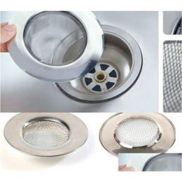 Sink Strainers Kitchen Fixtures Hair Catcher Stopper Stainless Steel Bathtub Shower Drain Hole Philtre Trap Metal Wire Strainer Bathr Dhmmz