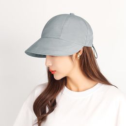 Ladies Korean Style Fashion Beach Hiking Sun Hat Adjustable drawcord Cap Outdoor Practical Summer Bowknot Visors Solid Travel