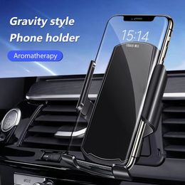 Gravity Car Mount For Mobile Phone Holder Car Air Vent Clip Stand Navigation Bracket For iPhone For Huawei Samsung Accessories