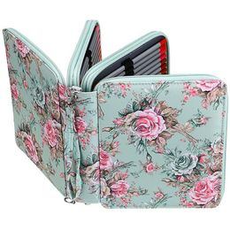 Bags 120 Slots Coloured Pencil Case with Compartments Pencil Holder for Watercolour Pencils(Rose)