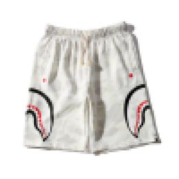 A Bathing A Ape Shark teeth printed terry fabric leisure shorts