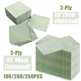 Table Napkin 100/200/250PCS Sage Paper Napkins Disposable Cocktail Napkins 2 Ply Dinner Napkins for Guest Birthday Wedding Bachelorette Party 230628