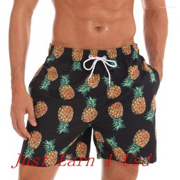 Men's Shorts Summer Man Pants Thin Flat Cloth Oversize Harajuku Fashion Casual 3D Printed Flamingo Fruit Series Beach