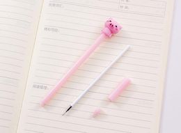 Pens 40pcs pink little pig cute cartoon neutral pen black 0.5 mm fountain pen student stationery kawaii pens wholesale christmas