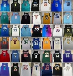 Basketball Ja Morant Curry Jerseys Stephen Ball Lillard Trae Young Zach LaVine Devin Booker Kevin Durant Luka Doncic Antetokounmpo Joel Embiid Stitched Jersey