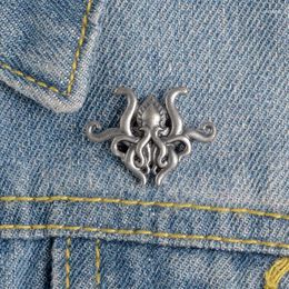 Brooches Custom Octopus Tentacles Fiction Game Metal Pin H.P. Lovecraft Cthulhu Badge Brooch Lapel Jewelry Gift For Friend Wholesale