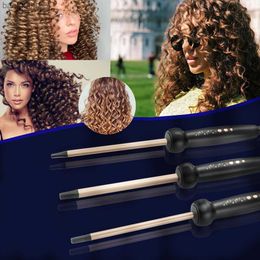 Max 450 9MM/10MMCeramic Hair Curling Iron Wave Machine Pro Spiral Curlers Rollers Wand Styling Tools Lcd Hairdressing Salons L230520