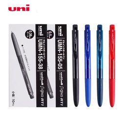 Pens 10Pcs/Box Uni Ball Gel Pen UMN155 0.38/0.5mm Press Neutral Pen Black/Blue/Red/Blueblack UMR83 Refills Set For School Students