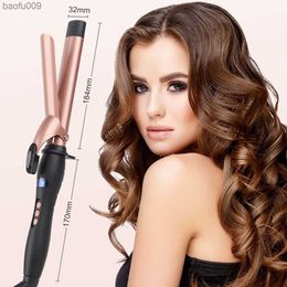 Hair Curler Curling Iron with Tourmaline Ceramic Coating Wand Anti-scalding Insulated Tip Salon Curly Waver Maker Styling Tools L230520