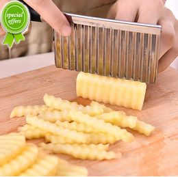 New Potato French Fry Cutter Stainless Steel Kitchen Accessories Wave Knife Serrated Blade Chopper Carrot Slicer Vegetable Tools