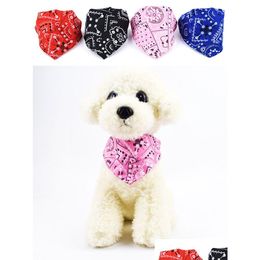 Dog Apparel Adjustable Pet Triangar Bandage Neck Scarf Puppy Bandana Cat Collar Neckerchief Bibs Saliva Towel Jk2012Xb Drop Delivery Dhcbf