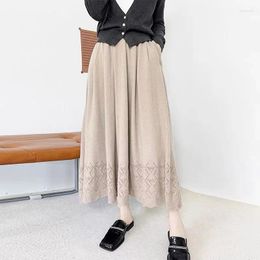 Skirts European Goods 2023 Autumn And Winter Temperament Socialite Senior Sense Wool Knit Skirt Beautiful A-word Long Women