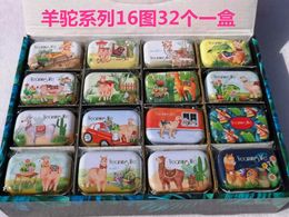 Bags 32 Pc/Lot Alpaca Style Animal Mini Cover Iron Tin Metal Pencil Case / Can/Pill Cute Small Kit/Candy Storage Gift Box