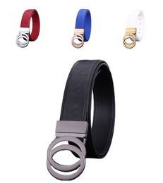 Designer belt embossed leather swivel metal buckle Fashion Genuine Leather Women's Double Letter Buckle Belt Width 3.8cm with Box