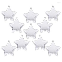 Gift Wrap 10 Sets 80Mm DIY Fillable Balls Clear Plastic Ornaments Christmas Tree Ornament Bauble Party Supplies (Star Shape) CNIM Ho