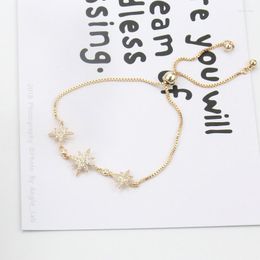 Charm Bracelets Women's Gold Color Zircon Shiny Mans Star Bracelet Fashion Trend Jewelry Gift 168