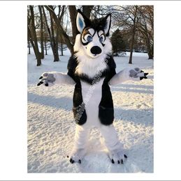 Husky Fox Medium Length Fur Mascot Costume Top Cartoon Anime theme character Carnival Unisex Adults Size Christmas Birthday Party Outdoor Outfit Suit